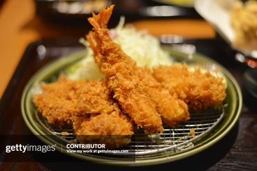 Japanese Food - Tonkatsu and Prawn Ebi-Furai