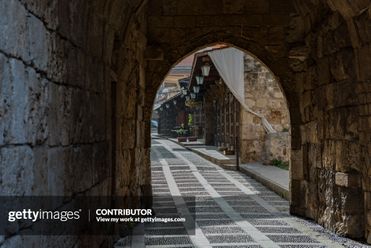 Archway entrance to souk, Byblos