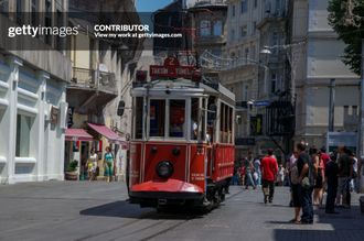 Istanbul tram, Beyoglu, Turkey
